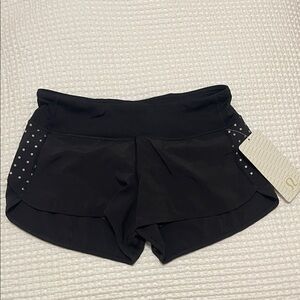 lululemon athletica Black Athletic Shorts with Silver Accents